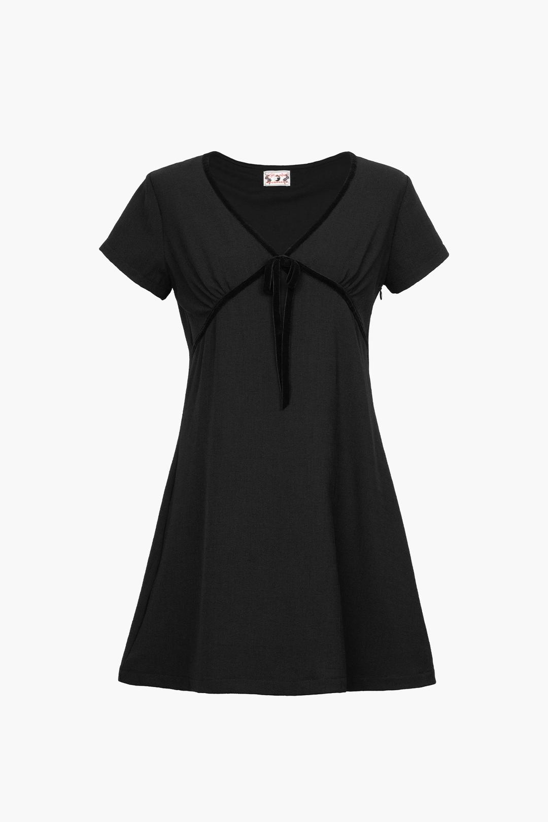 VELVET RIBBON DRESS BLACK