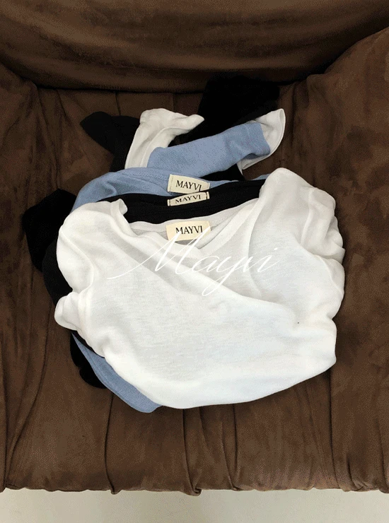 [Mayvi/두장이상할인/어텀비🍂/-3kg 핏] 시즌 촉촉 울 여리핏 티셔츠 (5 color)