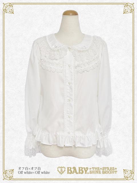 くみゃちゃんのSweet Baby Love Heartうさみみブラウス - オフ白×オフ白 White×White