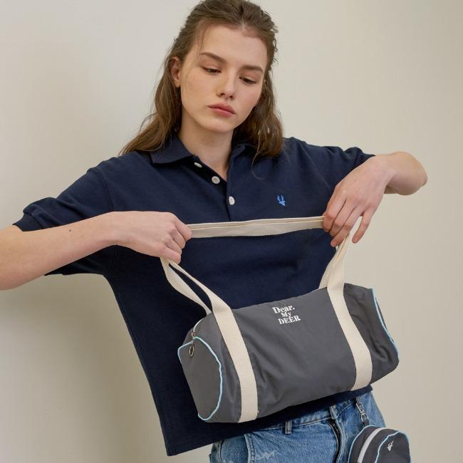 [Mini] Logo sports duffel Bag_ Grey