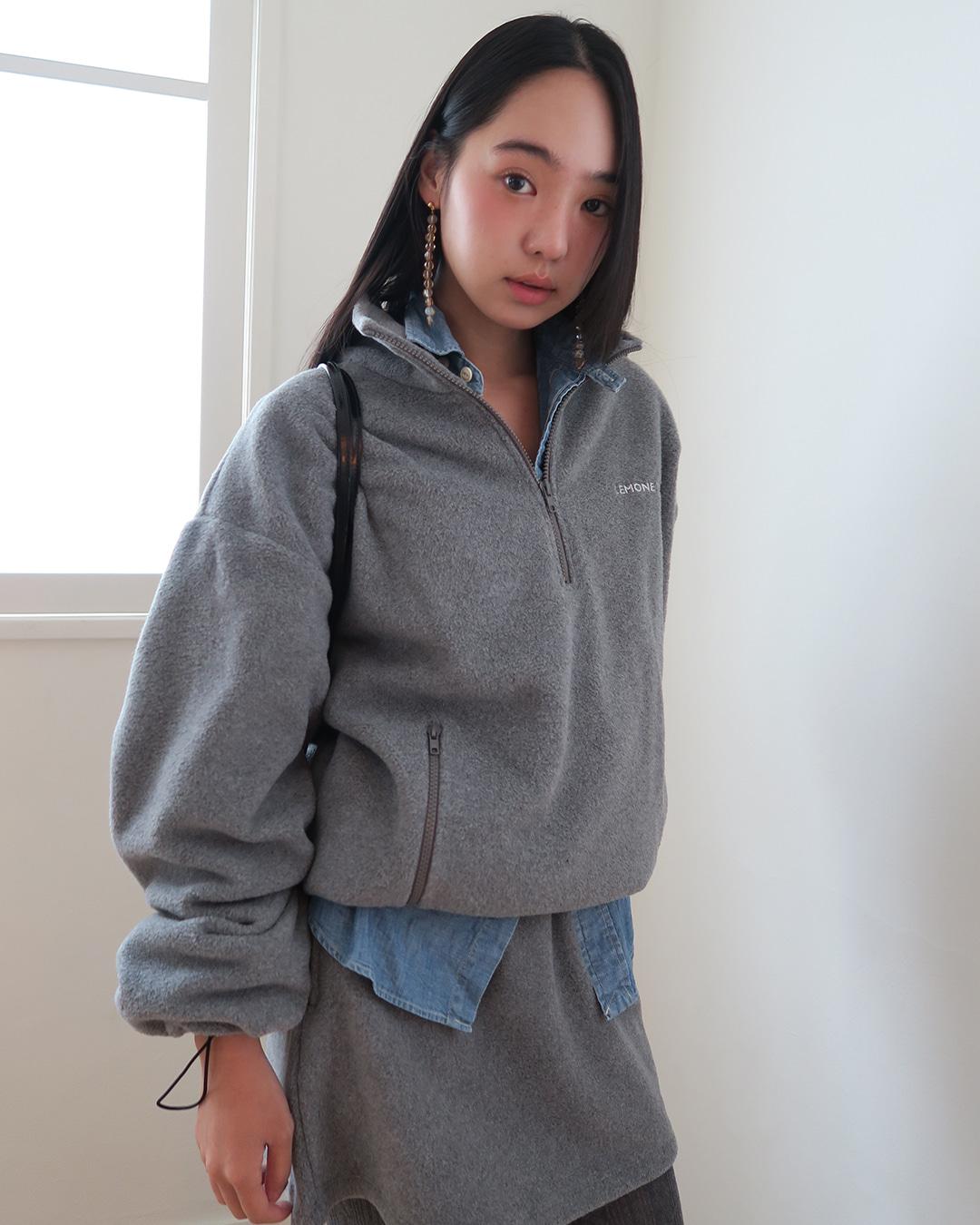 [2차 리오더] Warm Puff Fleece Half-Zip - Gray