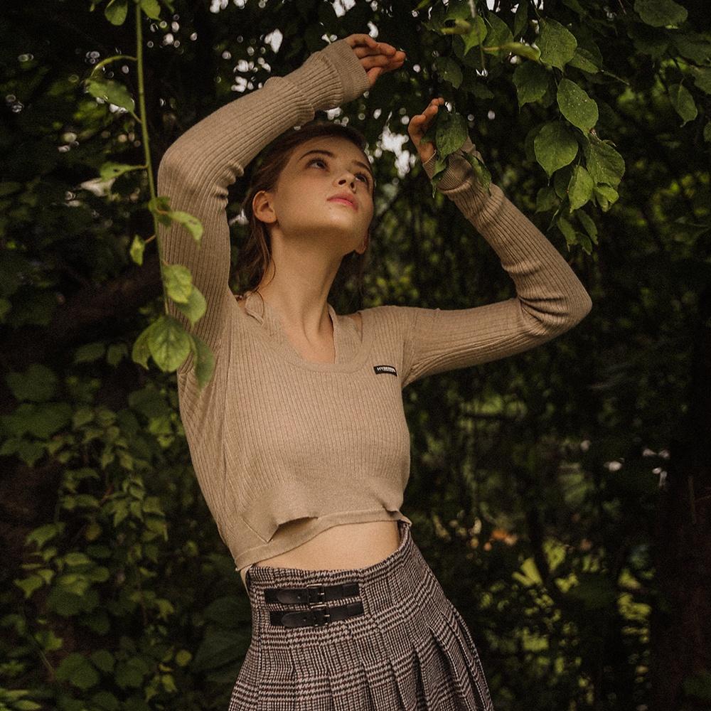 Halterneck Crop Knit - Oatmeal