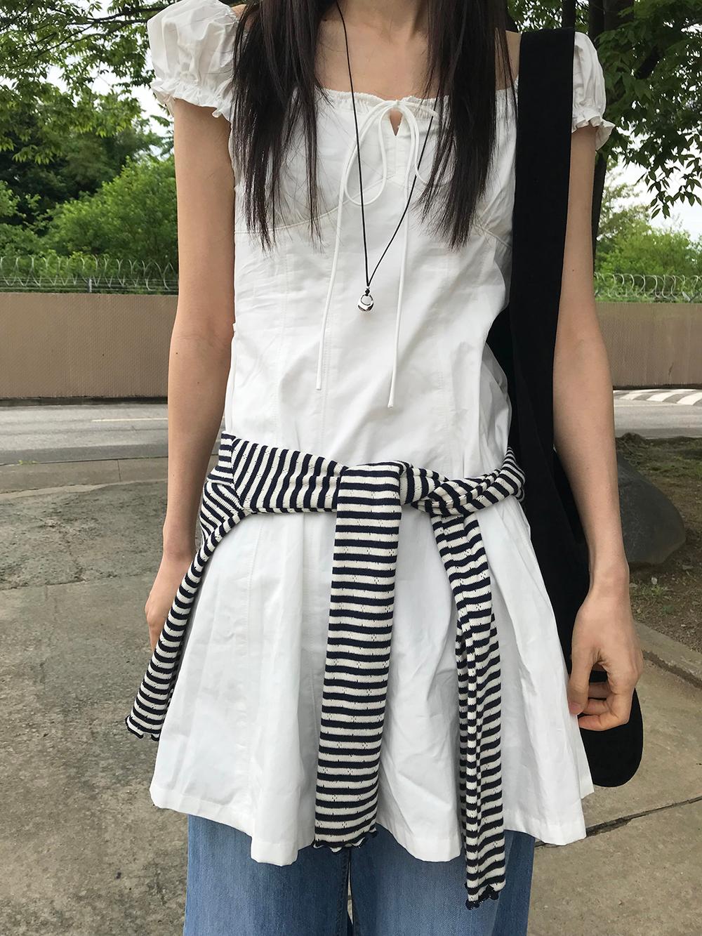 RIBBON PUFF DRESS (2COLORS)