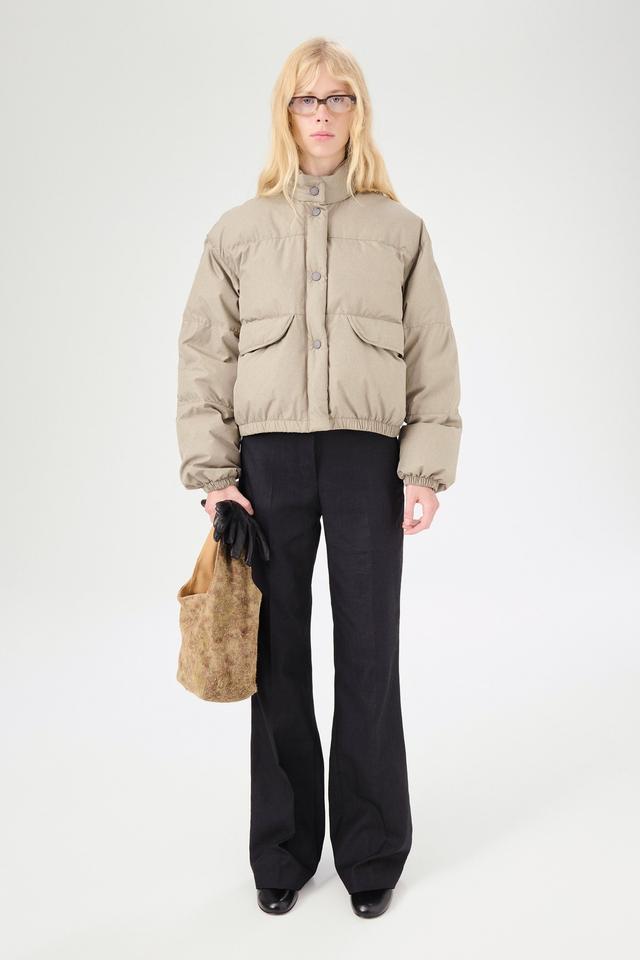 Cropped Inhale Puffa Doubleganger Beige Mel Nylon