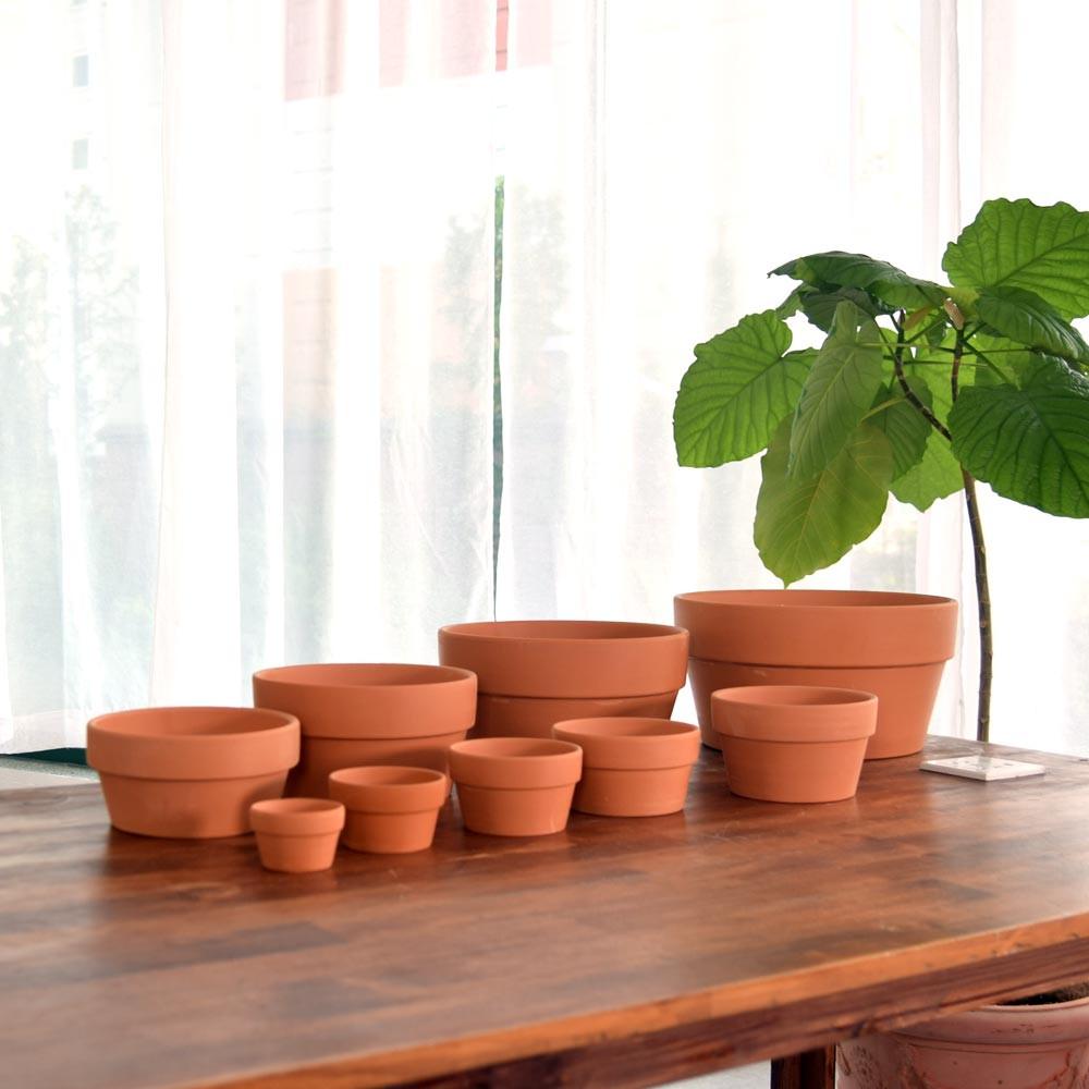 더플라워포터리 모던 브라운 낮은기본형 분재화분