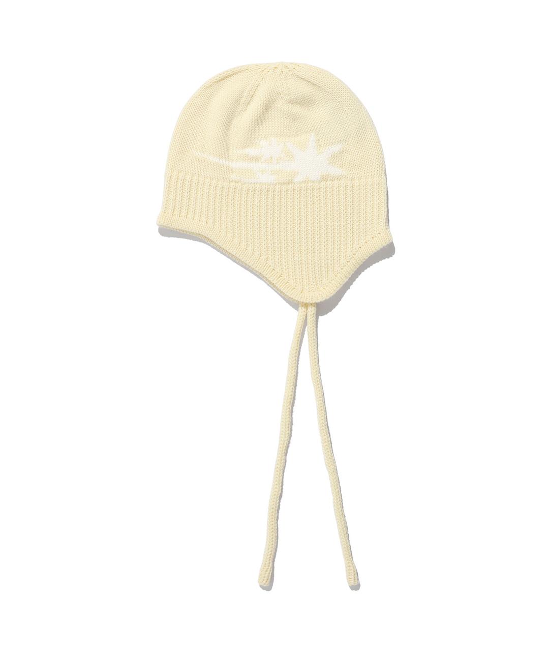 3STARS LOGO EARCAP BEANIE[IVORY]