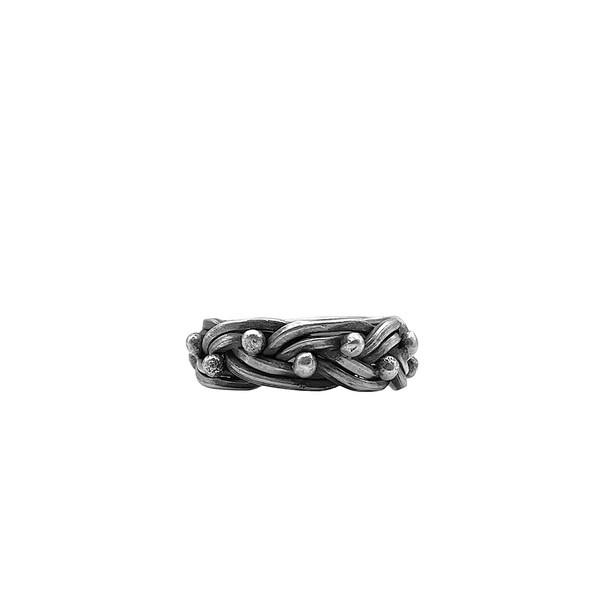 KAREN HILL TRIBE silver Braided ball Ring
