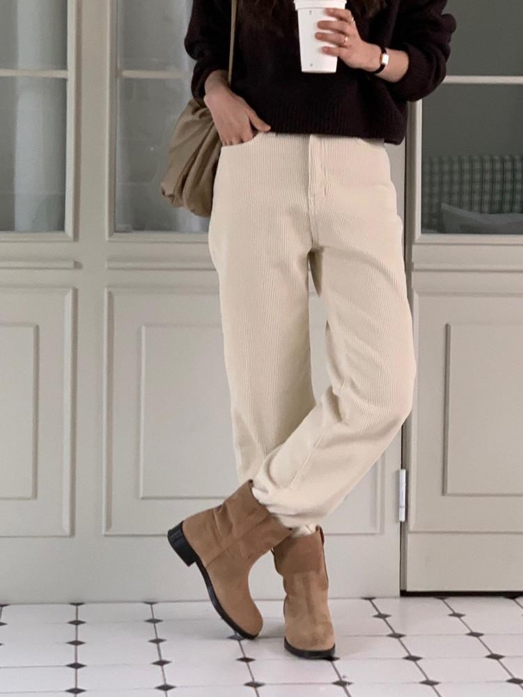M 당일 / 베르가못 기모 코듀로이 팬츠 겨울 데일리 골덴 일자 바지 (2color)