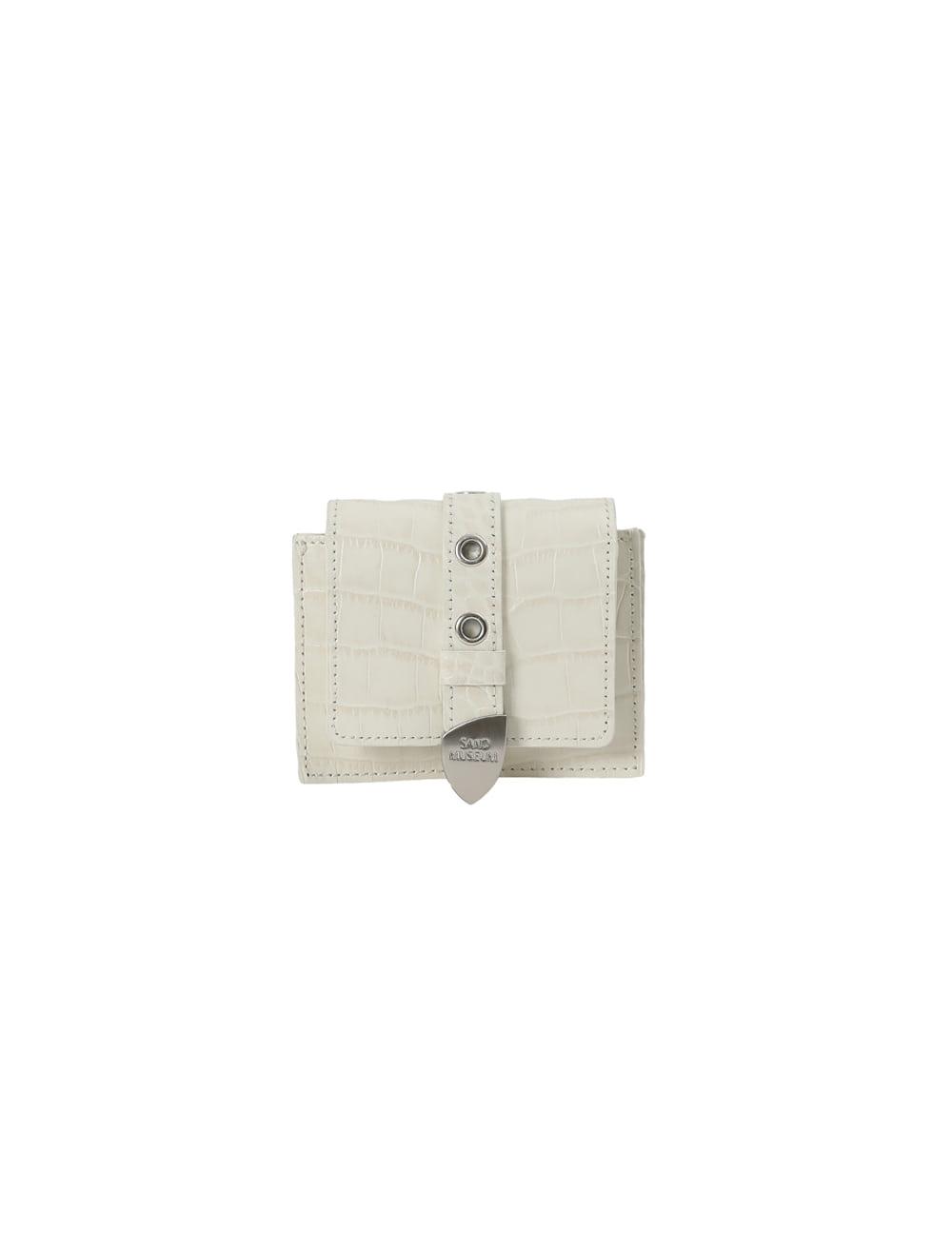 (REFURB) WESTERN CROCO WALLET [Cream]