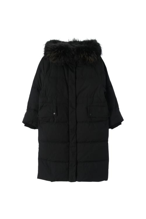 빈폴 (Woman - S) [리테일가 : 93.9만원] 구스다운 폴리 라쿤 퍼 트리밍 후드집업 패딩 점퍼