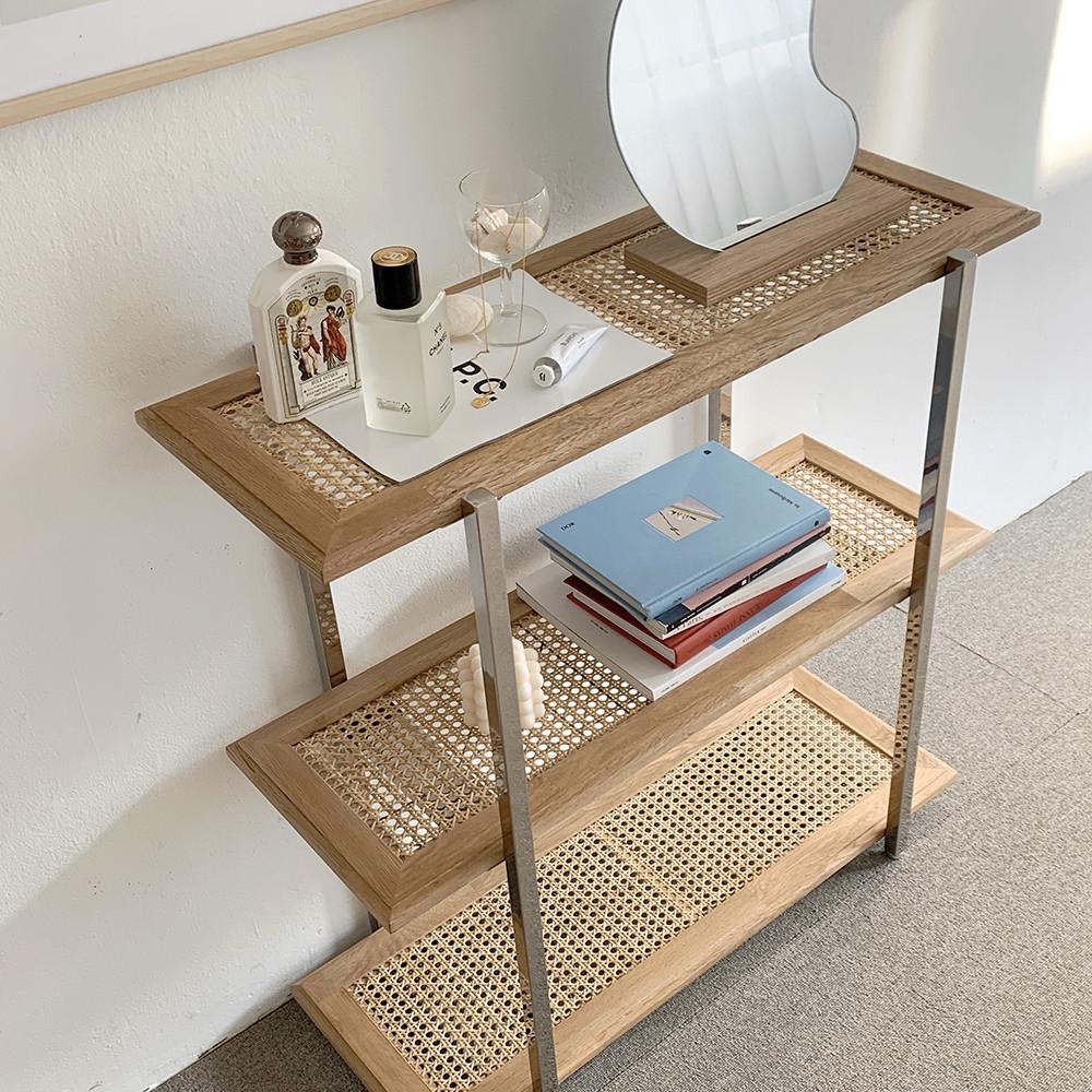 바미르 스테인레스 케인 3단랙(라탄선반)