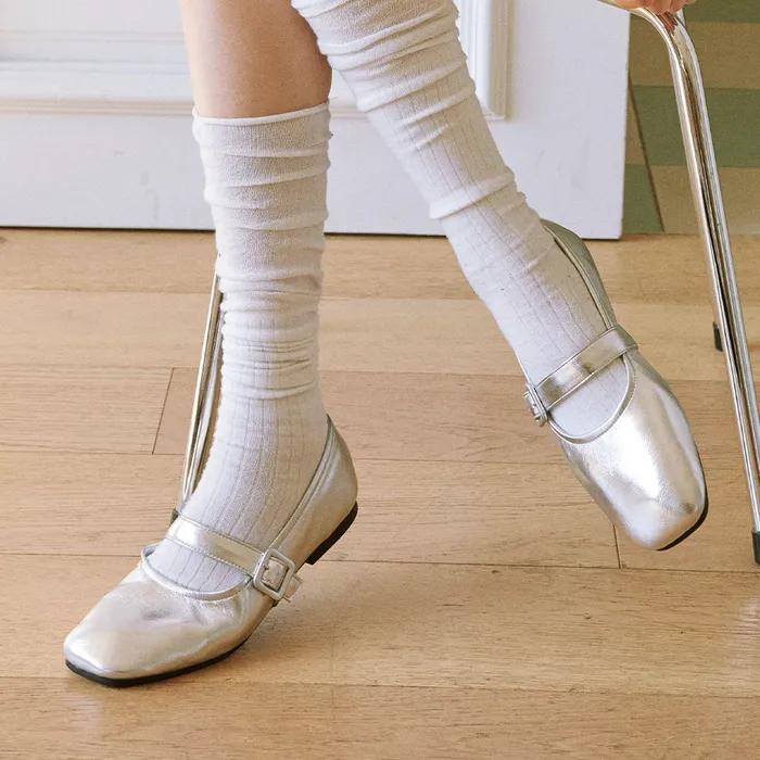 [바로배송] Crimp Buckle 메리제인 플랫슈즈 2cm -US9025 (5color)