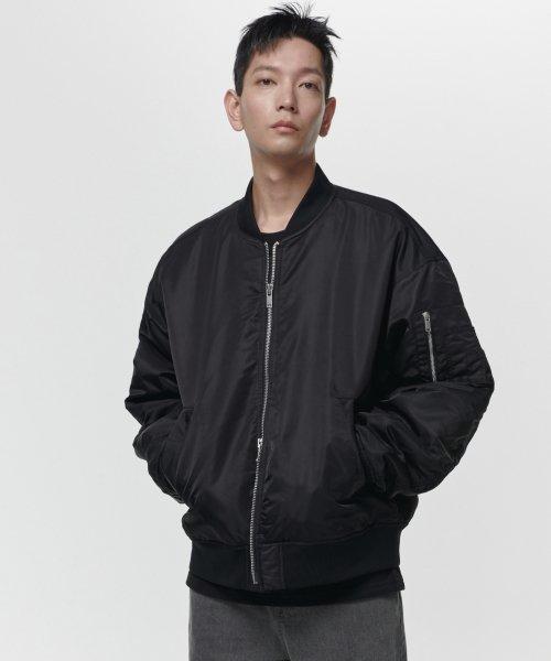 무신사 스탠다드(MUSINSA STANDARD)  오버사이즈 MA-1 보머 재킷 [블랙] - 사이즈 & 후기 | 무신사