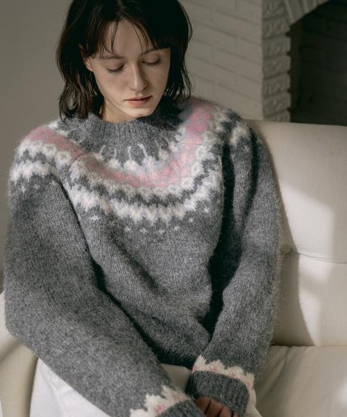 KN4256 노르딕 라운드 니트_Charcoal