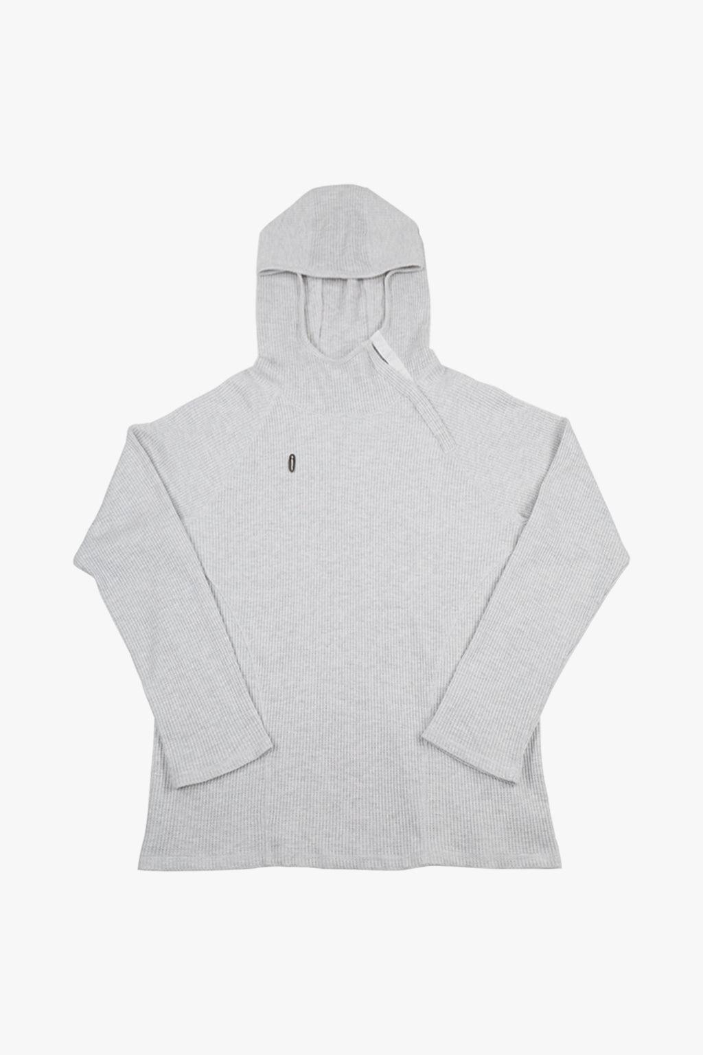OVERSIZED WAFFLE HOODIE / LIGHT GRAY