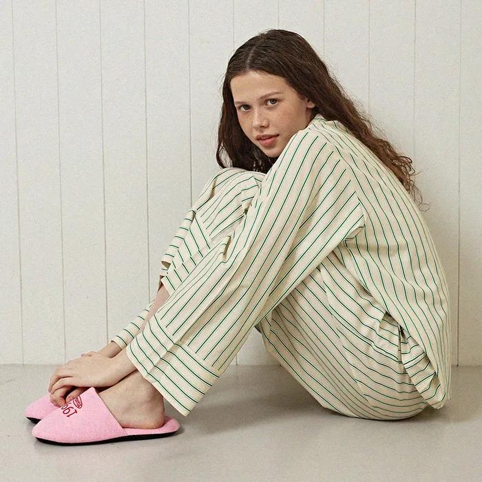 [2PACK] (uni) 스탠다드 뉴욕 긴팔 파자마 그린 2Size