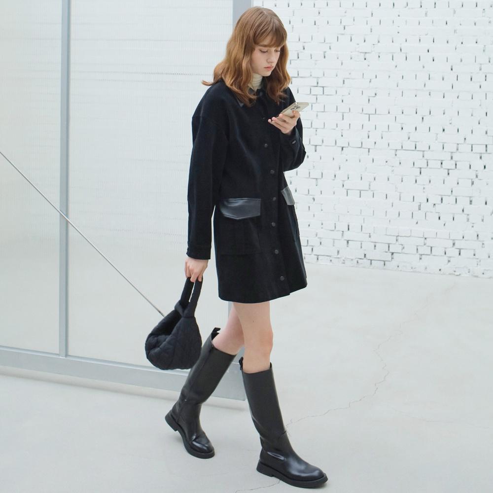 CORDUROY DRESS / BLACK