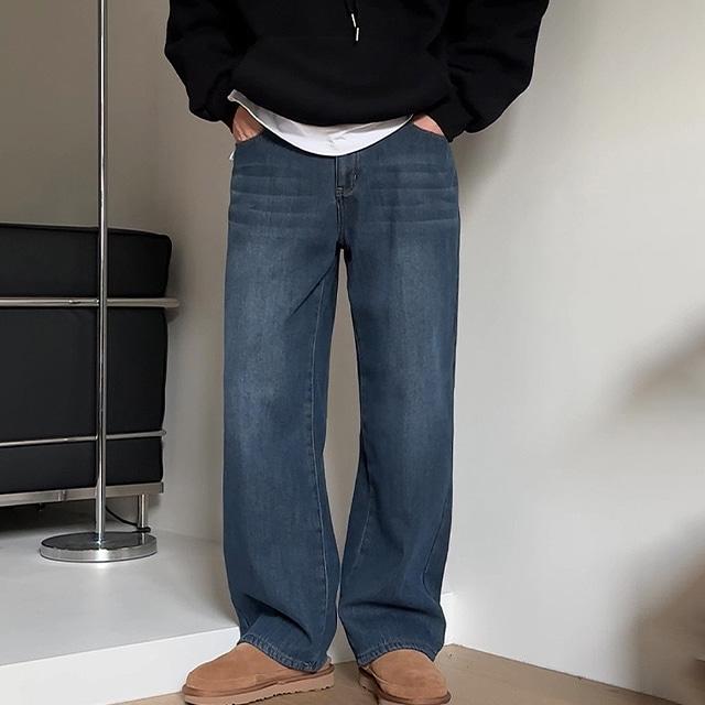 MADE 우니 본딩 기모 숏/기본/롱 워싱 와이드 데님