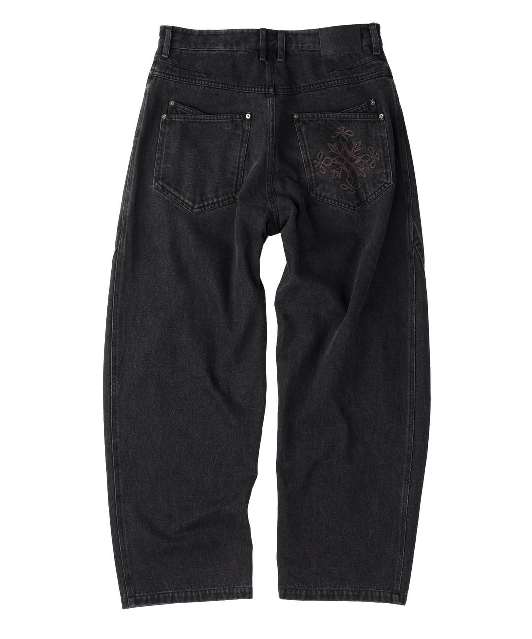 BACK LOGO DENIM PANTS [BLACK]