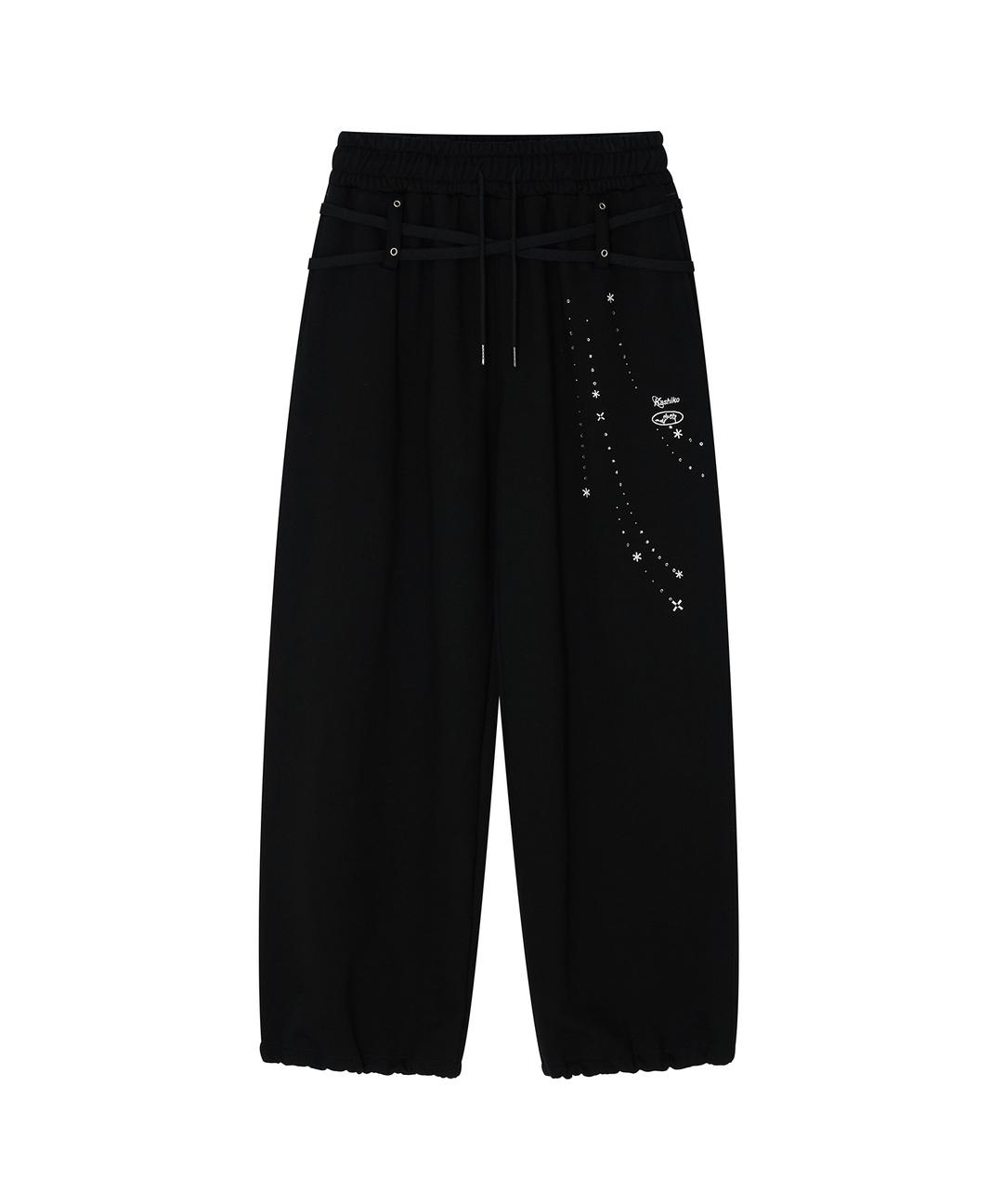 Zenu Belt Sweat Pants Black