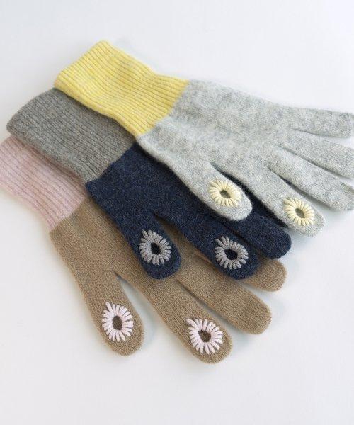 미민 투톤 투홀 롱 핑거홀 터치장갑 3colors