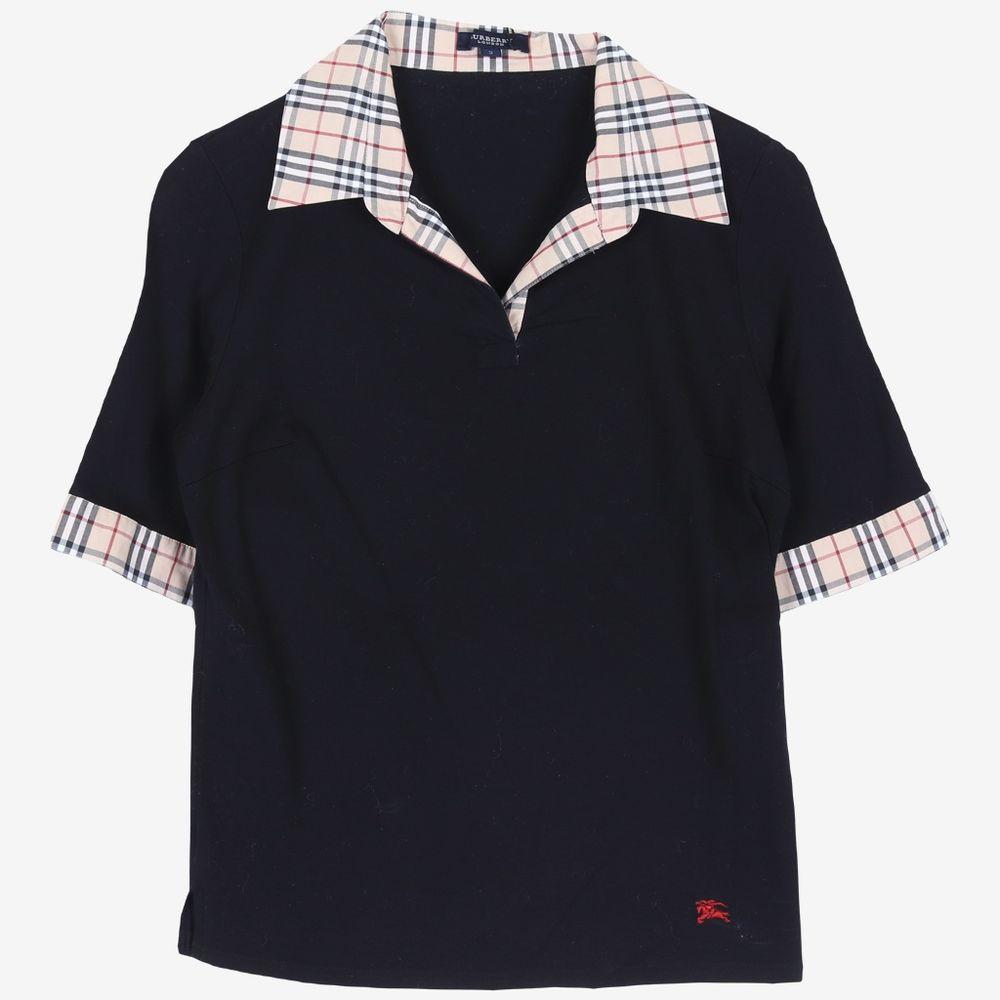 BURBERRY 면 반팔 카라티WOMEN(XS)