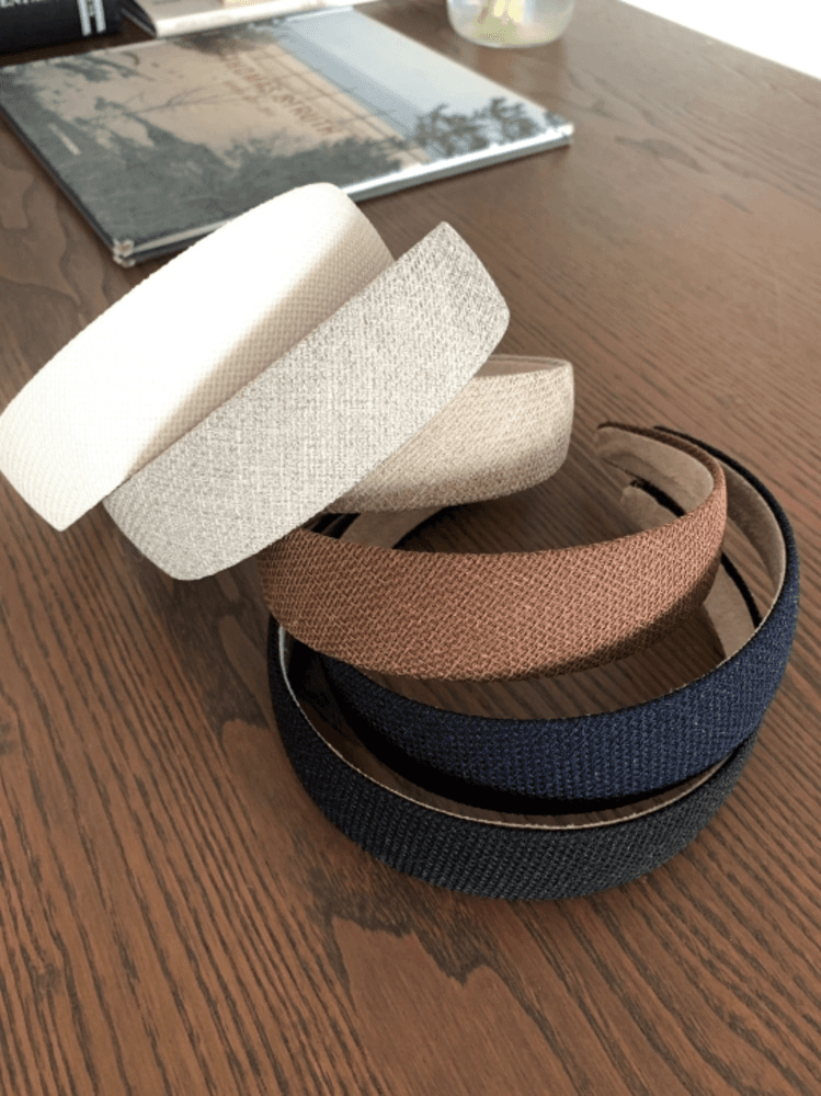 [made] 3cm 플랫 린넨 헤어밴드 6colors / 머리띠 자체제작