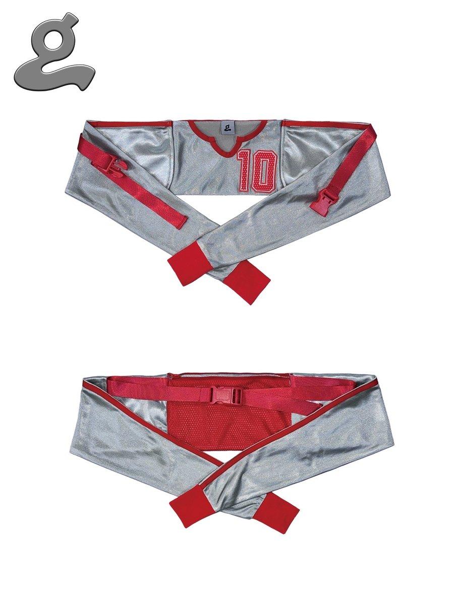 Grey-Red Sporty Waist Bag