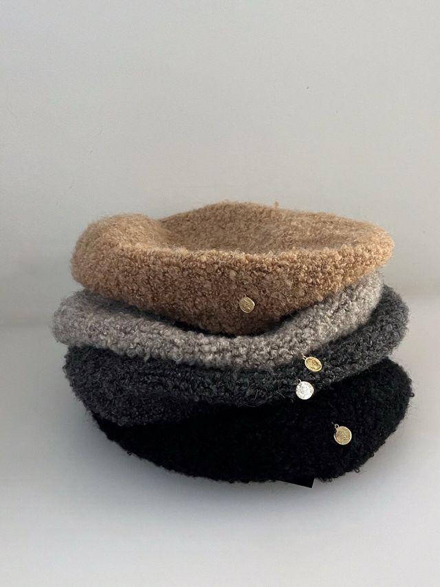 Coin Dumble Beret 4colors 뽀글이 덤블 퍼 베레모 hat코인복슬베레NYU