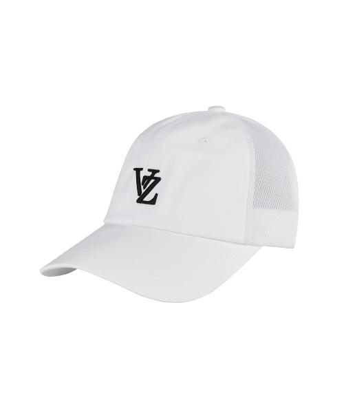3D 모노그램 사이드 매쉬 오버핏 볼캡 화이트