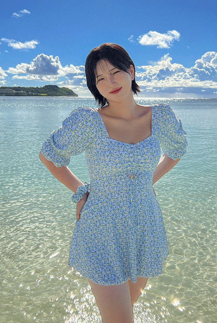 메들린 비키니+스크런치 세트