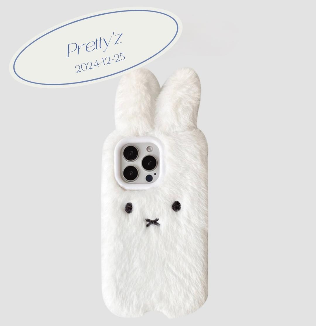 프리티즈 (❤️정품호환 / 타사이트 유사품주의⚠️ ) 백설기 미피 복실복실 털케이스 Y2K 귀여운아이폰케이스 아이폰 16 15 14 13
