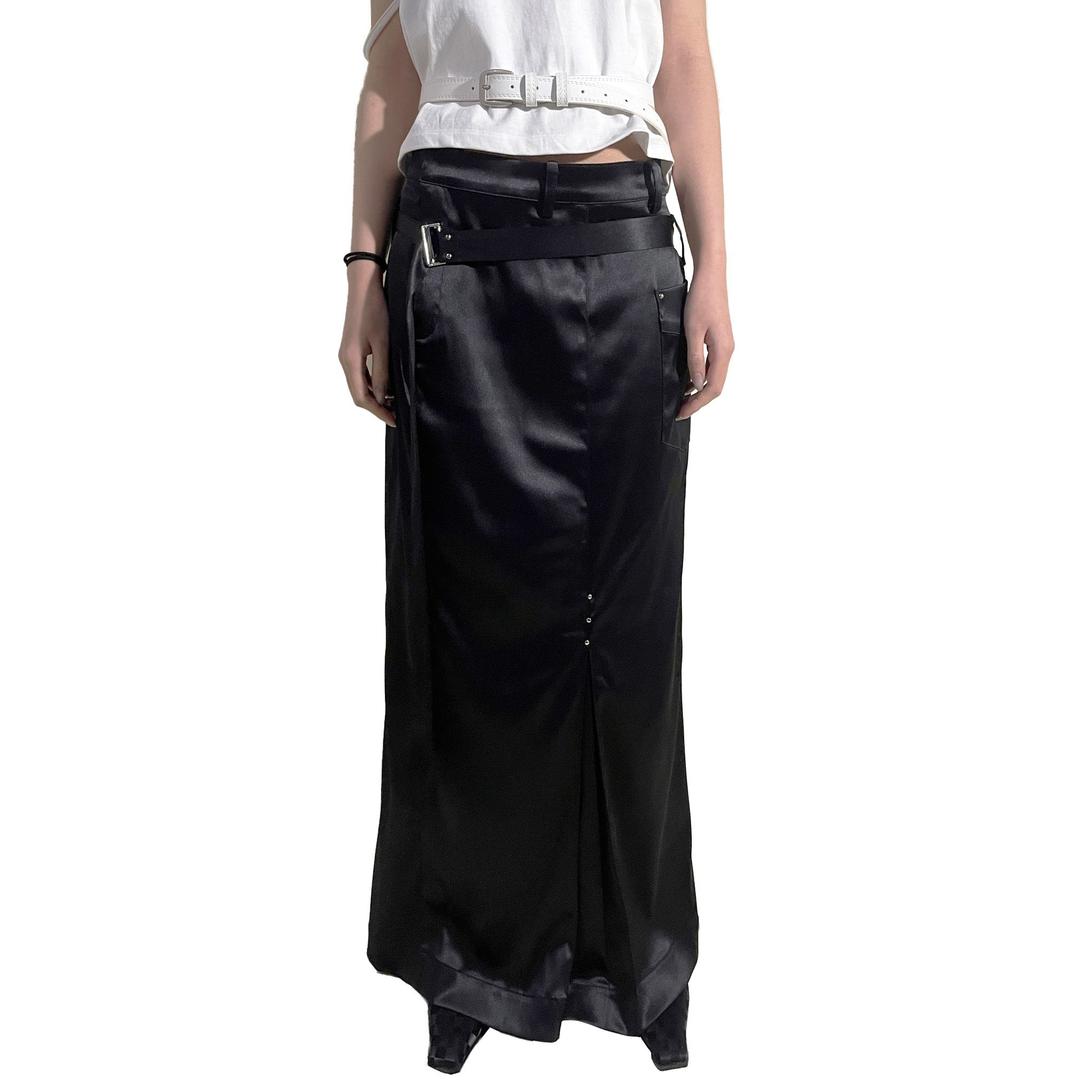 [STILL LETHARDY] GLOSSY MAXI SKIRT