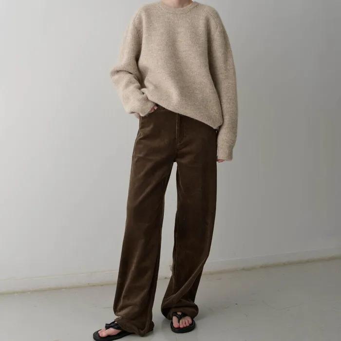 클래식 코듀로이 스트레이트 팬츠_brown