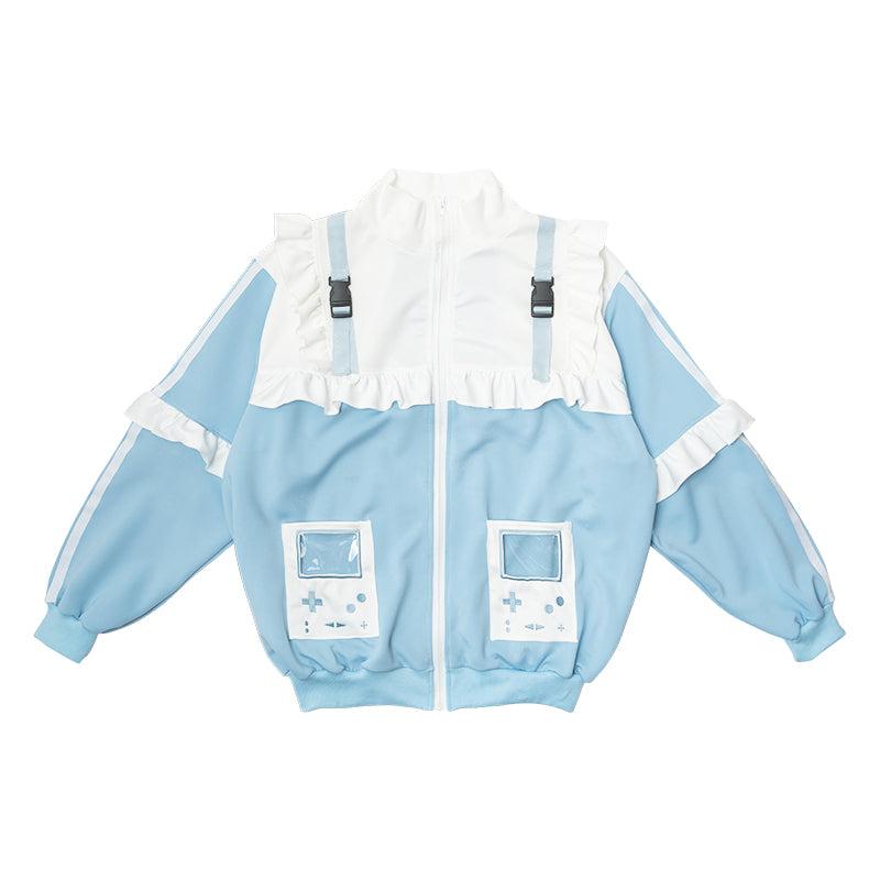Game Over Frill Jacket - P.BLUE / FREE