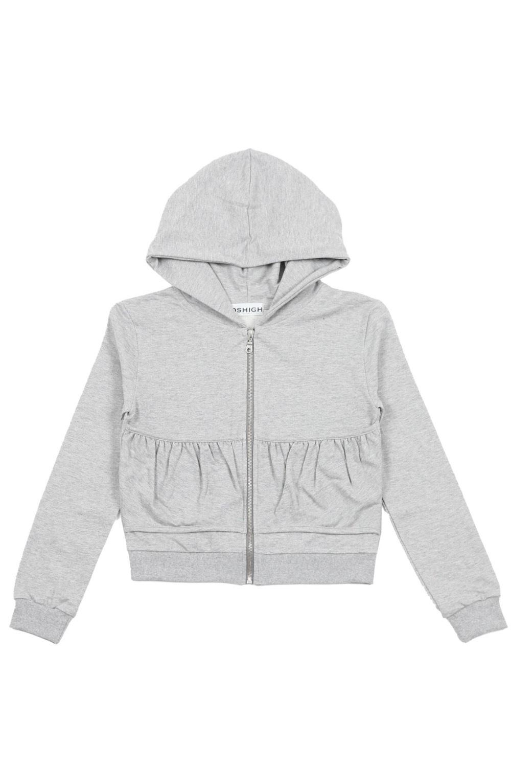 WRINKLE HOOD ZIP UP GREY