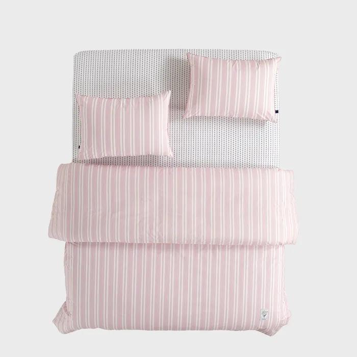 PK 핑크 볼드체인 스트라이프 60수 순면 차렵이불 2Sizes