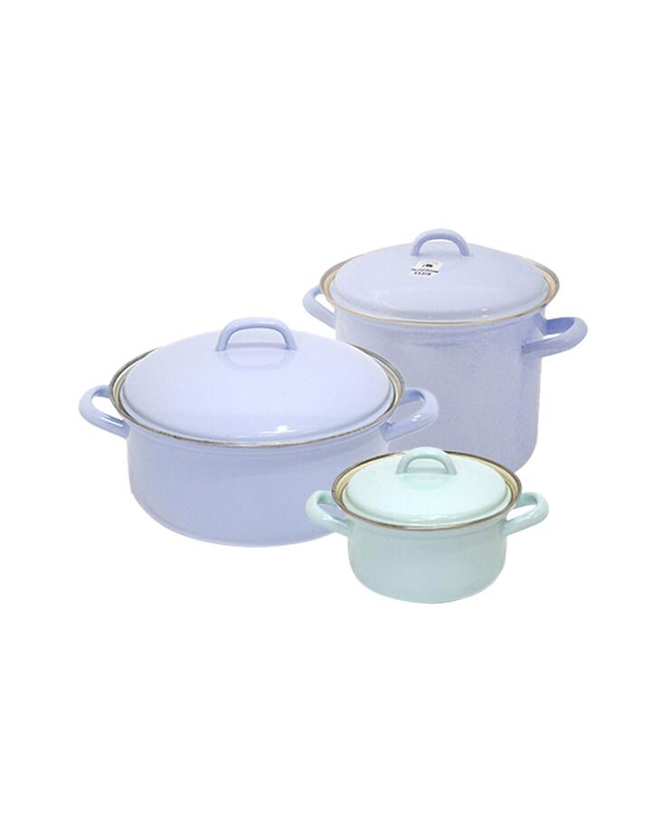 리스 번트 법랑 양수냄비 3종세트(14,24,18(H)cm)