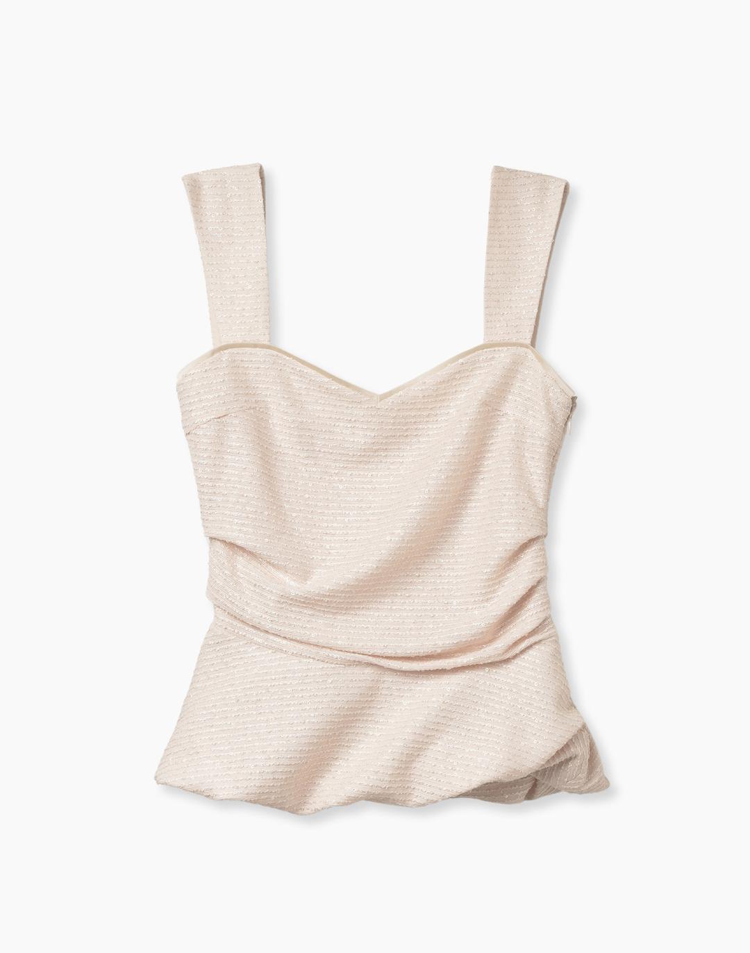 SPANGLE BUSTIER TOP (BEIGE)