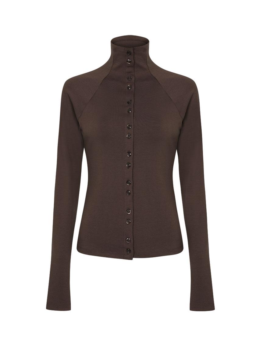 Gemma Button Top (Brown)