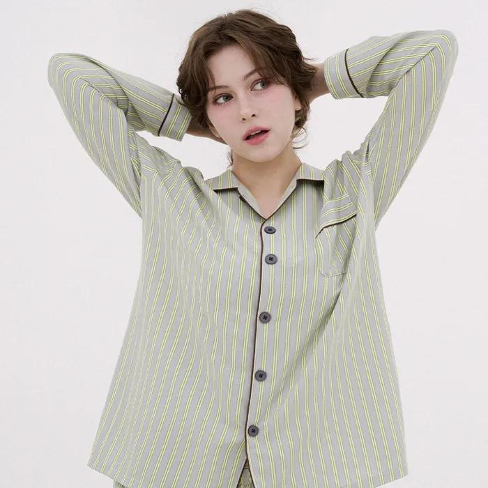 [29CM 단독]세이지 코튼라이크 긴팔 커플 잠옷 세트