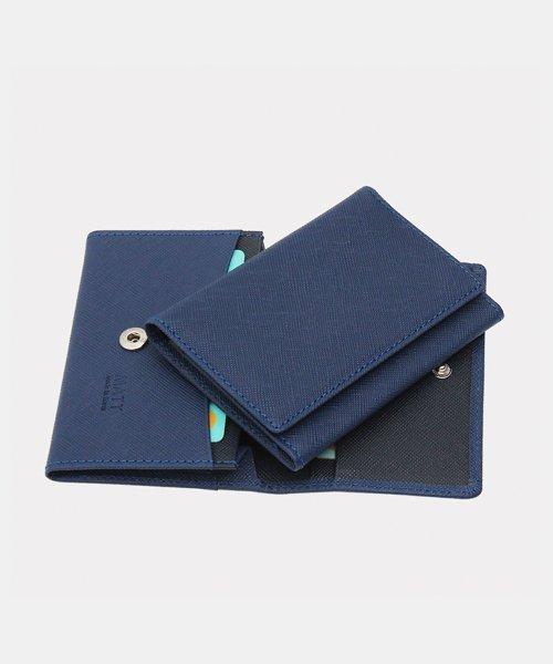 사피아노 슬림 버튼형 명함지갑 명함케이스(스틸블루+다크네이비)w32082