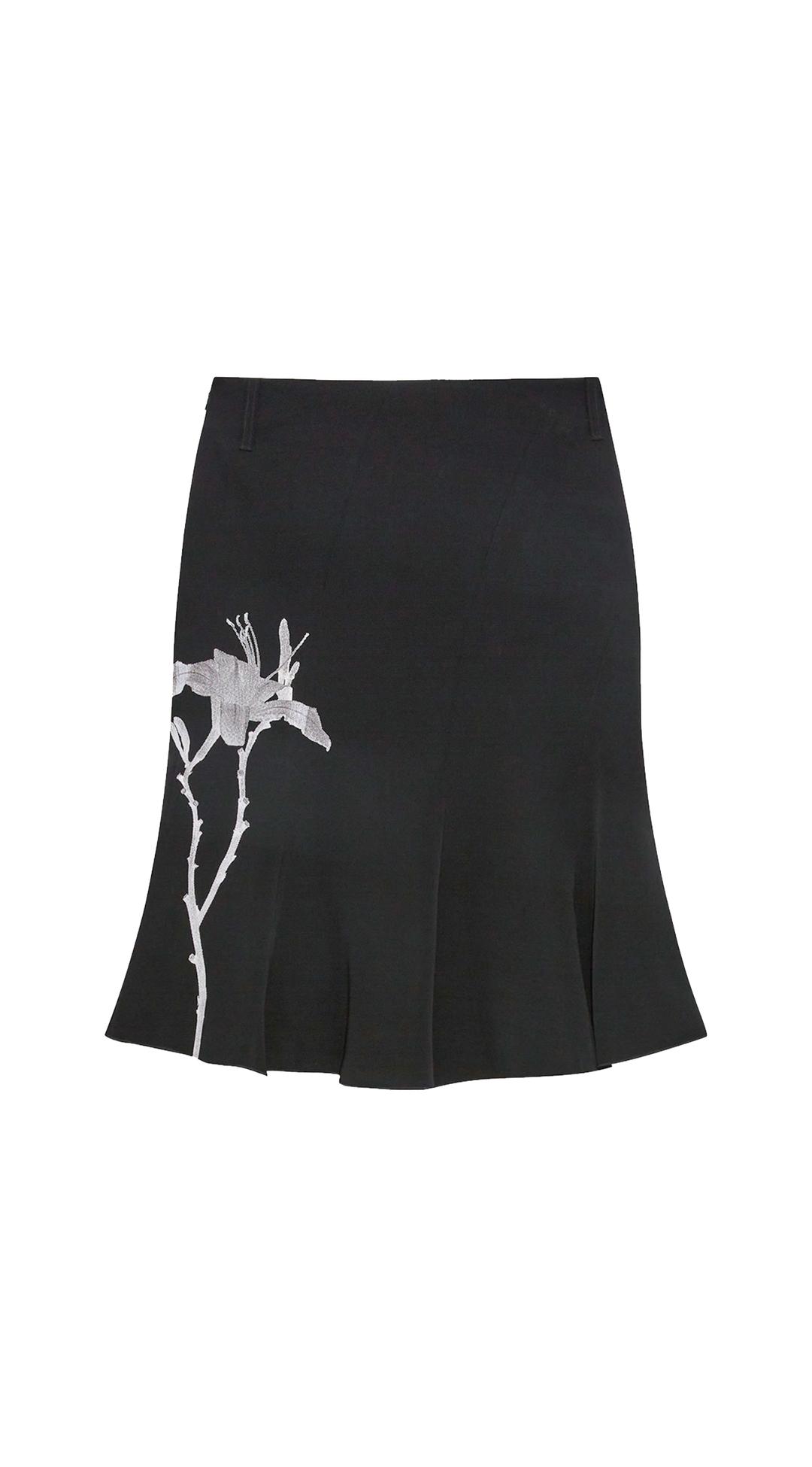 Day Lily Midi Skirt (Black)