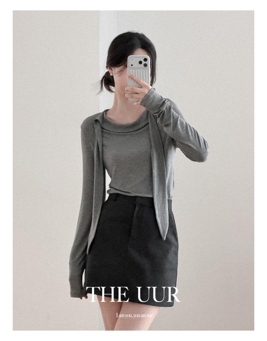 [아이 5일소요] uur early scarf-tie tee (2colors)