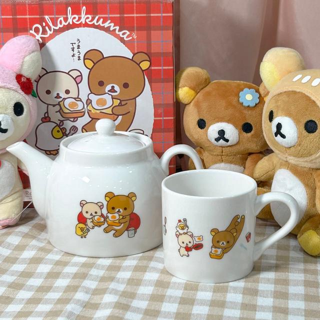 [RILAKKUMA] 리락쿠마 타마고 1인용 주전자 머그 세트-레드 박스