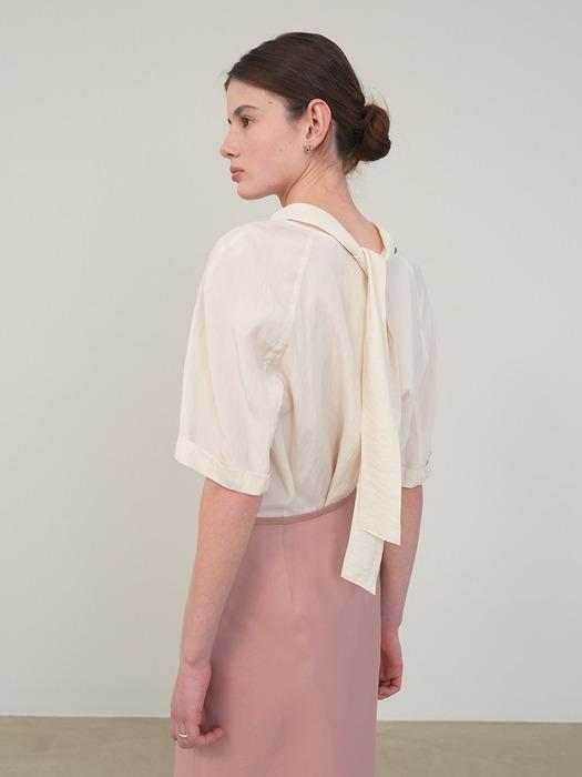 High Neck Back Tie Blouse NEW5XB311