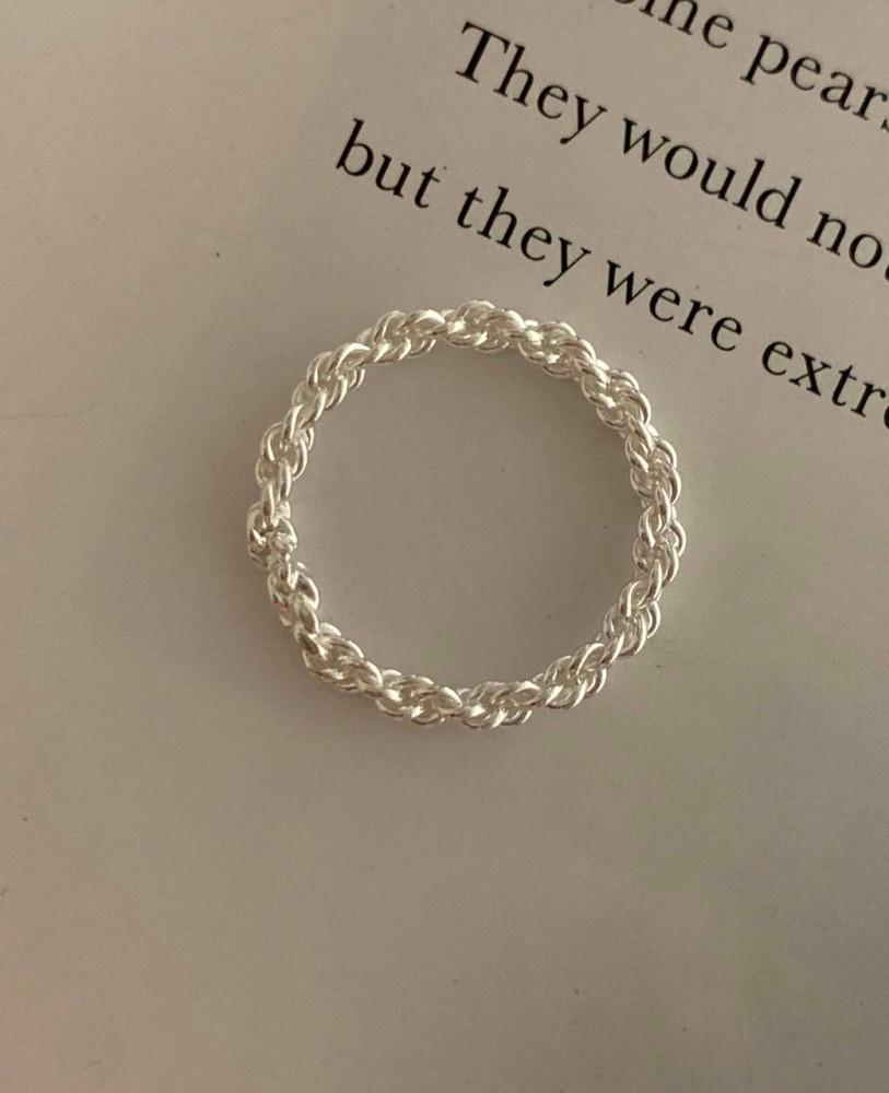 실버925 니트 꼬임 레이어드 체인 반지