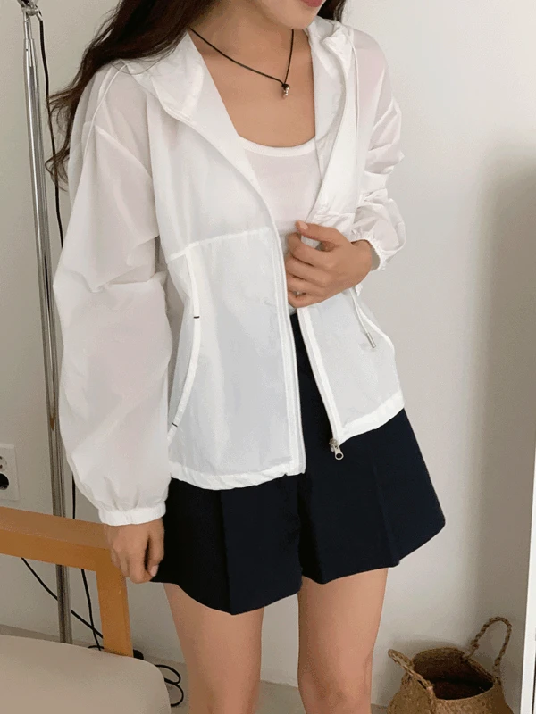 [아 당일][살안타템/간절기] 토즈 스트링 후드 시스루 라이트 바람막이 얇은 윈드점퍼 (4col)