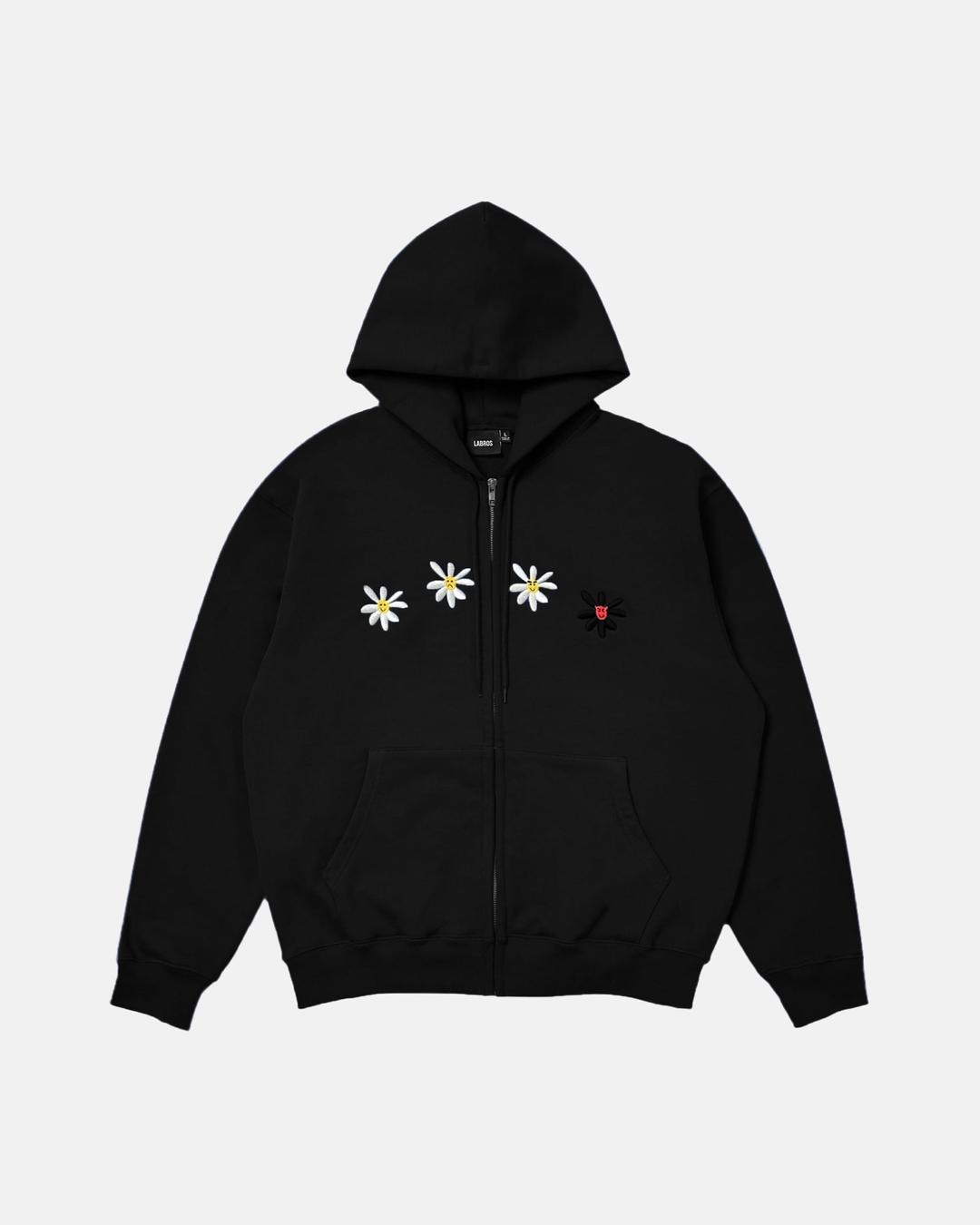 4 Daisy Terry zip up hoodie (Black)