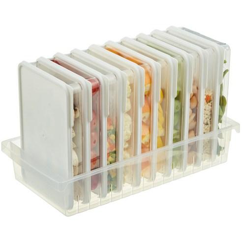 코멧 키친 냉장고 정리 트레이 + 납작 용기 600ml x 10p 세트 - 냉장고정리용기 | 쿠팡